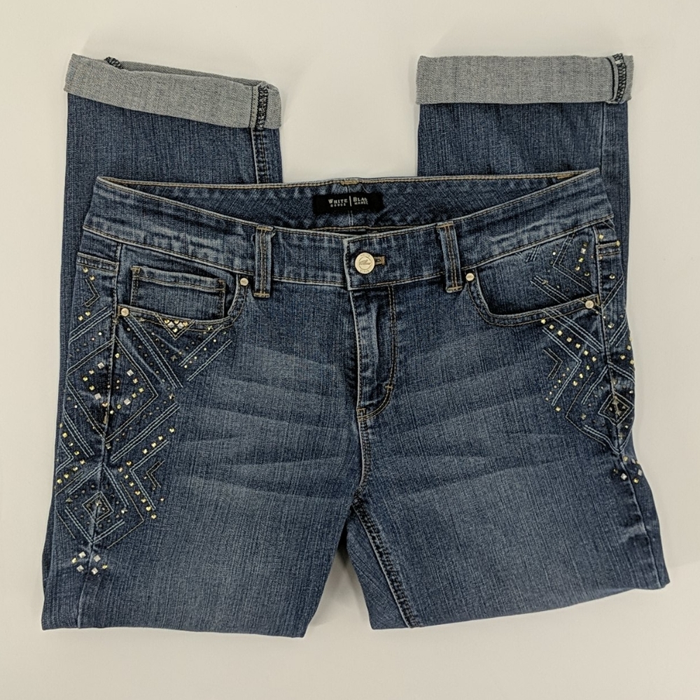 WHITE HOUSE BLACK MARKET Blanc Cropped Jeans